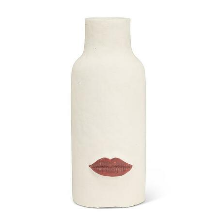 Tall Red Lip Vase