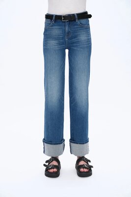 Blue Rolled Leg Jeans