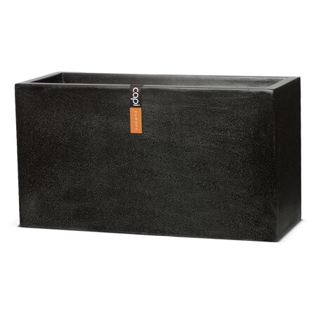 CAPI Luxe Middle Rectangle Planter Black