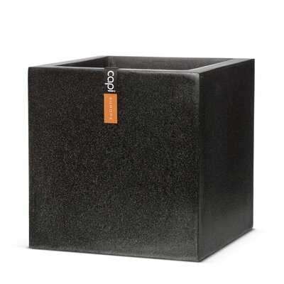 CAPI Luxe Cube Planter Black