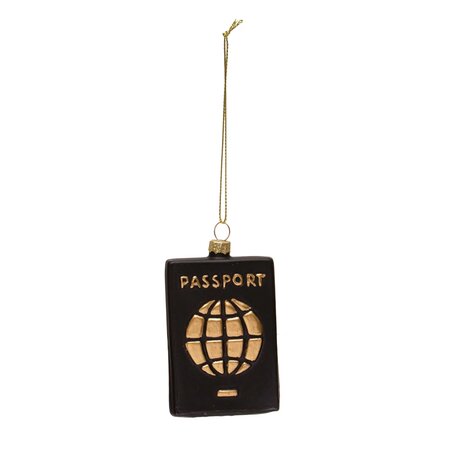 Glass Black Passport Ornament