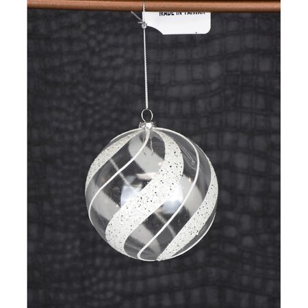 Swirl Ball Ornament Silver