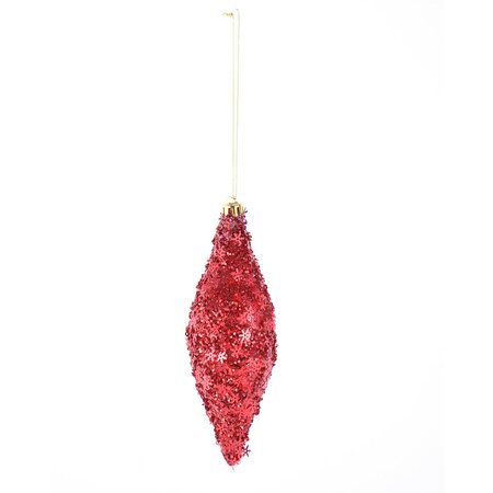 Red Snowflake Finial Ornament