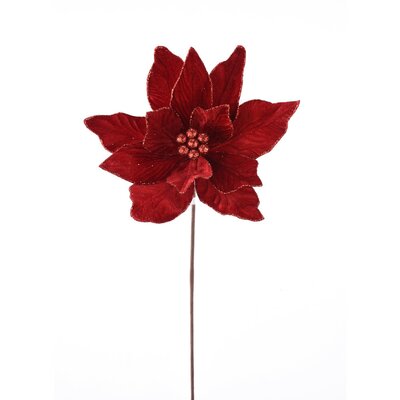 Velvet Poinsettia Stem Deep Red