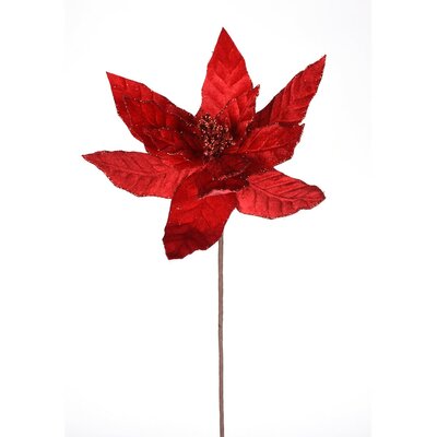 Velvet Poinsettia Stem Red