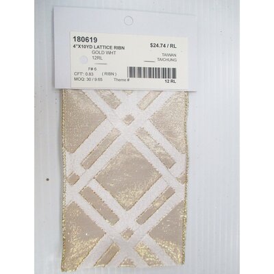 White/Gold Lattice Ribbon